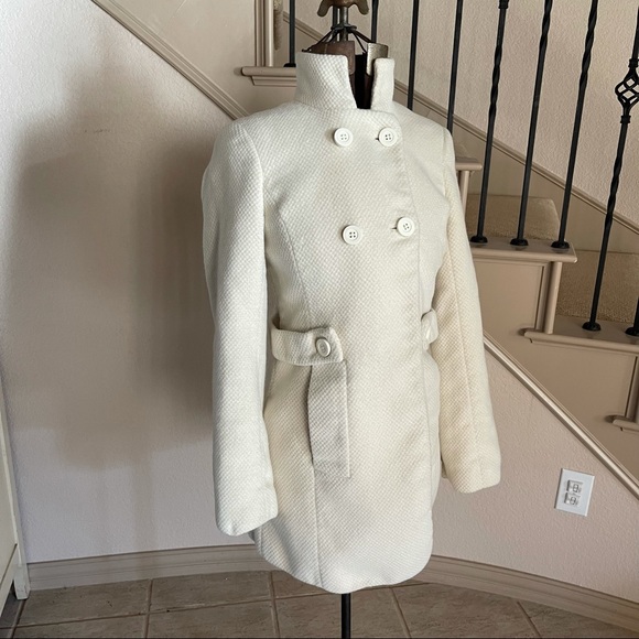 Reiss Jackets & Coats Reiss White Louise Peacoat Womens Size Xs